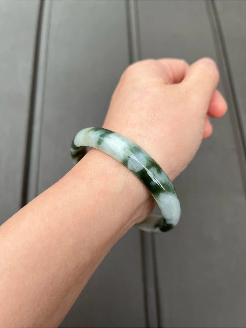 BW105-L 56.5mm Certified Untreated Grade A Burmese Jadeite Bangle Jade Bracelet